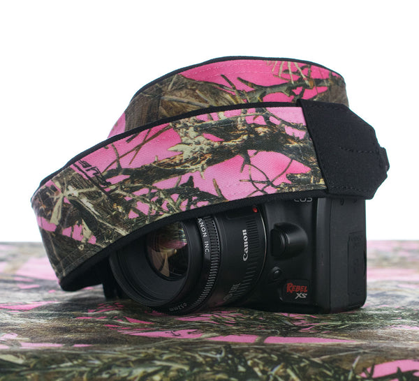 245 Pink Camo Camera Strap - ten8e Camera Straps