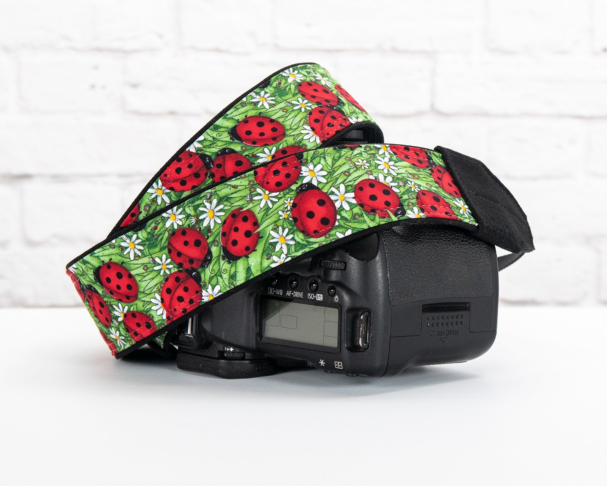 007 Camera Strap Ladybug Personalized dSLR  SLR - ten8e Camera Straps